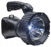 Max Burton 6985 3-Watt Spotlight; 3-watt, 250 lumens (high) 150 lumens (low) ledBulb; 3.7V~1400 mAh lithium ion power pod Battery; Input: 120V, output: 5V dC/1 amp 120V AC/dC Adapter; Input: 12V, output: 5V dC/1 amp 12V dC Car Adapter; 3-5 hours using the 12V or 120V chargers Charge time; Chargeable devices include: Cell phones / Cameras / MP3 players / GPS / LED work/reading lights; 1 lb weight; UPC 769372069854 (MAXBURTON6985 6985 6-985) 