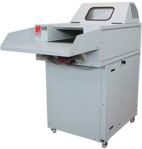 Martin Yale 698904 Intimus 14.95 Strip Cut Industrial Shredder, 130-140 sheets Cutting Capacity, 1/4-Inches Shred Size, 17-Inches Throat Size, Cutting speed is 55 ft./min., Two switches for power (one On/Off with locking key and one with Off and Forward or Reverse function), Idling sound level approximately 68 dBA (698-904 698 904 SC1495 1495 S14.95)