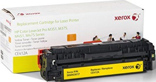 Xerox 6R3017 Toner Cartridge, Laser Print Technology, Yellow Print Color, 2600 page Typical Print Yield, HP Compatible OEM Brand, CE412A Compatible OEM Part Number, For use with HP Color LaserJet 300 Printer Series M351, M375, M375nw and HP Color LaserJet 400 Printer Series M451, M475, UPC 095205982862 (6R3017 6R-3017 6R 3017 XER6R3017)