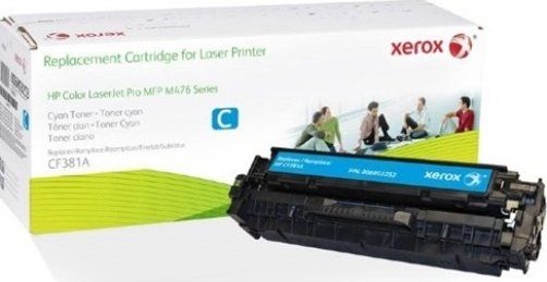 Xerox 6R3253 Toner Cartridge, Laser Print Technology, Cyan Print Color, 2800 Page Typical Print Yield, HP Compatible to OEM Brand, CF381A Compatible to OEM Part Number, For use with HP Color LaserJet Pro MFP M476dn, MFP M476dw, MFP M476nw, UPC 095205827743 (6R3253 6R-3253 6R 3253 XER6R3253)