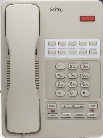 Scitec 70026 Model STC-7002 Standard Business Telephone, Gray, Single-Line Speakerphone, Line-Powered, 10 Memory Keys, 10 Programmable Feature Keys, Speed Dial Keys, Dual NEON/LED Message Waiting Light, Volume Control Toggle Key, Compatible with PABX Systems, Soft Key Technology, Convenient Data Port (70-026 700-26 STC7002 STC 7002)