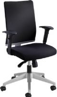 Safco 7031BL Tez Manager Chair, Black; Pneumatic Seat Height Adjustment, 360° Swivel, Tilt Tension, Tilt Lock, Variable Synchro-Tilt; 250 lbs. Weight Capacity; Dual Wheel Carpet Casters; 2 1/2" Diameter Wheel/Caster Size; Nylon Material; 25" Diameter Base Size; Seat Size 19 1/4"w x 18 1/2"d; Back Size 17 1/2"w x 21"h; Seat Height 15 1/2" to 19" (7031-BL 7031 BL 7031B) 