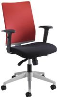 Safco 7031TA Tez Manager Chair, Tabasco; Pneumatic Seat Height Adjustment, 360° Swivel, Tilt Tension, Tilt Lock, Variable Synchro-Tilt; 250 lbs. Weight Capacity; Dual Wheel Carpet Casters; 2 1/2" Diameter Wheel/Caster Size; Nylon Material; 25" Diameter Base Size; Seat Size 19 1/4"w x 18 1/2"d; Back Size 17 1/2"w x 21"h; Seat Height 15 1/2" to 19" (7031-TA 7031 TA 7031T) 