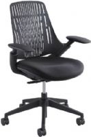 Safco 7043BL Thrill Task Chair, Black, Pneumatic Seat Height Adjustment, 250 lbs. Weight Capacity, 2 1/2" Diameter Caster Size, Dual Wheel Carpet Casters, Included Arms, 24" Diameter Base Size, Back Size 18"W x 19 1/2"H, Seat Height 15-19", Seat Size 19"W x 19 1/2"D, Dimensions 24"D x 28"W x 35-39"H (7043-BL 7043 BL 7043B) 
