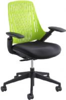 Safco 7043GN Thrill Task Chair, Green, Pneumatic Seat Height Adjustment, 250 lbs. Weight Capacity, 2 1/2" Diameter Caster Size, Dual Wheel Carpet Casters, Included Arms, 24" Diameter Base Size, Back Size 18"W x 19 1/2"H, Seat Height 15-19", Seat Size 19"W x 19 1/2"D, Dimensions 24"D x 28"W x 35-39"H (7043-GN 7043 GN 7043G) 