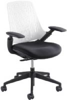 Safco 7043WH Thrill Task Chair, White, Pneumatic Seat Height Adjustment, 250 lbs. Weight Capacity, 2 1/2" Diameter Caster Size, Dual Wheel Carpet Casters, Included Arms, 24" Diameter Base Size, Back Size 18"W x 19 1/2"H, Seat Height 15-19", Seat Size 19"W x 19 1/2"D, Dimensions 24"D x 28"W x 35-39"H (7043-WH 7043 WH 7043W) 