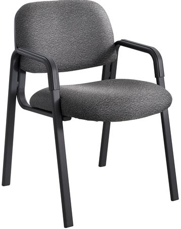 Safco 7046BL Cava Urth Straight Leg Guest Chair, Black; 250 lbs. Weight Capacity; Stackable; Nylon Material; GREENGUARD; 18 1/2