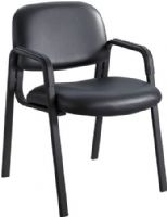 Safco 7046BV Cava Urth Straight Leg Guest Chair, Black Vinyl; 250 lbs. Weight Capacity; Stackable; Nylon Material; GREENGUARD; 18 1/2" Seat Height; Seat Size 20"w x 18"d; Back Size 20"w x 14"h; 100% Polyester Upholstery; Integrated Arms; Dimensions 22 1/2"w x 24"d x 32 1/2"h; Weight 27 lbs. (7046-BV 7046 BV 7046B) 