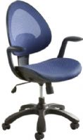 Safco 7067BU Helix Task Chair, Blue; Pneumatic Seat Height Adjustment; 250 lbs. Weight Capacity; Dual Wheel Carpet Casters; 2 1/2" Diameter Wheel/Caster Size; Seat Size 19"w x 18"d; Back Size 17 1/2"W x 19-21"H; Seat Height 18" to 21"; 23" Diameter Base Size; Nylon Mesh Upholstery; Includes Fixed Arms; Dimensions 23"w x 23"d x 36" to 40 1/2"h (7067-BU 7067 BU 7067B) 
