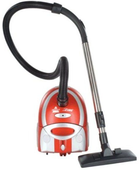Bissell 7100B Canister Vacuum Cleaner, Red Metallic With Silver Accents, Compact & Lightweight, Variable Speed, 6' Flexible Hose, Comes With Floor Tool, Combo Crevice Tool, 2 Extension Wands, 16' Cord With Rewind, Full Bag Indicator, Carry Handle, UPC Code 011120007060 (7100-B 7100 B)