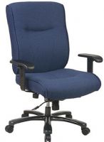 Office Star 7105 Deluxe Blue Big and Tall Chair, Built-in Lumbar Support, Pneumatic Seat Height Adjustment, Locking Mid Pivot Knee Tilt Control, Adjustable Tilt Tension, 23" W x 20.5" D x 4.5" T Seat Size, 22" W x 25" H x 4"  Back Size, Height Adjustable PU Padded Arms (71-05 71 05) 
