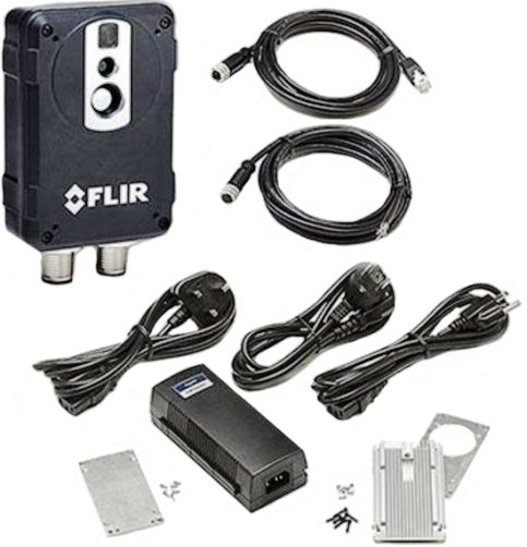 FLIR 71201-0101-KIT Model AX8 Value Package; Includes: 71201-0101 FLIR AX8 Sensor (9Hz) 48 degrees, T128390ACC Ethernet Cable M12 to RJ45, T128391ACC M12 to Pigtail 2m Cable, T199019 PoE Injector and Cable Kit 120V, T199163 Front Mounting Kit and T128775ACC Rear Mounting Plate; UPC 793950110102 (712010101KIT 712010101-KIT 71201-0101KIT AX-8 AX 8)