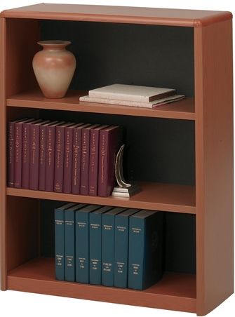 Safco 7171CY ValueMate 3-Shelf Economy Bookcase, Cherry; 24 ga. Material Thickness; Powder Coat Paint/Finish; 1