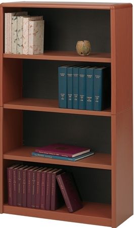 Safco 7172CY ValueMate 4-Shelf Economy Bookcase, Cherry; 24 ga. Material Thickness; Powder Coat Paint/Finish; 1