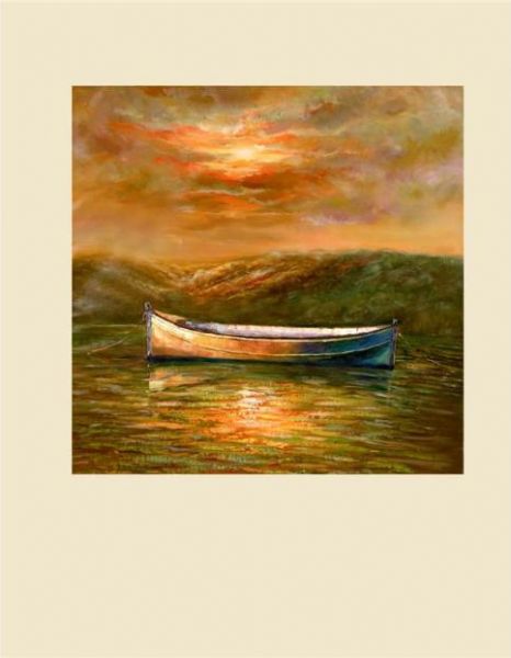 Bassett Mirror 7200-580EC Transitions Sunset Canoe Canvas Art, 4.8 cu ft. Volume, Transitions Collection, Belongs to Transitions Collection by Bassett Mirror Company, Hand-Painted Canvas, Oil/acrylic, UPC 036155286259 (7200580EC 7200-580EC 7200 580EC 7200580 7200-580 7200 580)