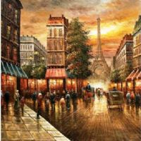 Bassett Mirror 7200-662EC Old World Paris Nights Canvas Art, Oil/acrylic Finish, 48" W x 48" H, One of our old world-styled canvas art that will work in almost any decor, UPC 036155286273 (7200662EC 7200-662EC 7200 662EC 7200662 7200-662 7200 662) 