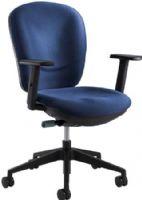 Safco 7205BU Rae Task Chair, Blue; Synchro Mechanism with Seat Slide; 250 lbs. Weight Capacity; Seat Size 19 1/2"w x 18 1/2"d; Back Size 20"h x 19"w; Seat Height 16-19"; 26" Diameter Base Size; Included height and width adjustable T-pad arms; Dimensions 26"w x 26"d x 38" to 41"h (7205-BU 7205 BU 7205B) 