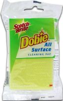3M Scotch Brite 720-DS Dobie All Surface Textured Cleaning Pad, Yellow, Measures 4.3 x 2.6 in, Perfect for Cleaning in Kitchen, Bathroom and Auto, Printed Use & Care Instructions, Color Retail Bag, 0.03 lbs, UPC 051141916071 (720DS 720-DS 720 DS) 