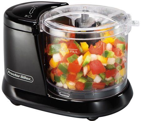 Proctor Silex 72507 Food Chopper, Pulse speed control, 1-1/2 cup capacity, Dishwasher safe bowl, lid, and blade, UPC 022333725078 (72-507 725-07)