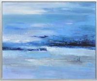Bassett Mirror 7300-080EC Model 7300-080 Thoroughly Modern Calmness of Blue Artwork, Oil and acrylic canvas is both vibrant and placid at the same time, Dimensions 48" x 40", Weight 17 pounds, UPC 036155297521 (7300080EC 7300 080EC 7300-080-EC 7300080) 