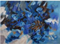 Bassett Mirror 7300-188EC Model 7300-188 Thoroughly Modern Brilliant Blue Artwork, Oil/Acrylic Finish, Dimension 70" x 50", Weight 22 pounds, UPC 036155325613 (7300188EC 7300 188EC 7300-188-EC 7300188) 
