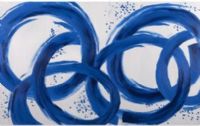 Bassett Mirror 7300-244EC Model 7300-244 Thoroughly Modern Blue Loops Artwork, Oil/Acrylic Finish, Dimension 80" x 50", Weight 22 pounds, UPC 036155340999 (7300244EC 7300 244EC 7300-244-EC 7300244) 