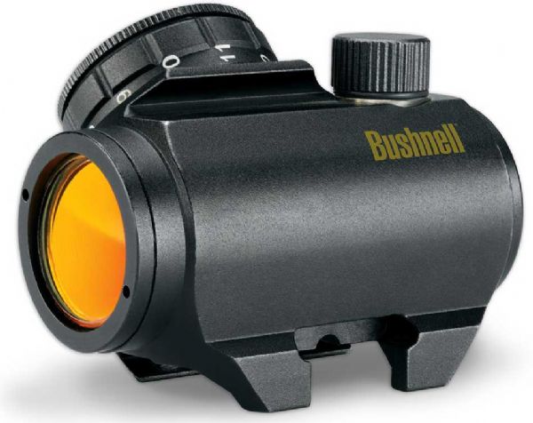 Bushnell 731303 Trophy TRS-25 1xRed Dot Sight Riflescope, 1/2 MOA windage and elevation adjustments, 1.0x Magnification, 25mm Objective Lens Diameter, 3 MOA Illuminated Red Dot Reticle, Unlimited Linear Field of View, 22mm Exit Pupil Diameter, 70 MOA Maximum Windage/Elevation Adjustment, Water & fogproof Weatherproofing, Amber-Bright high-contrast lens coating reduces flare and glare, UPC 029757731302 (731303 731-303 731 303)