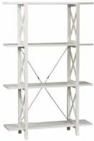 Linon 73635C118-01-KD-U Warwick Double Bookcase, Stark White Finish, Chinese Local Wood and Painted MDF, Some Assembly Required, Four shelves (inluding the top) provide ample storage and perfectly balance style and function, UPC 753793806587 (73635C11801KDU 73635C118-01-KDU 73635C11801-KD-U 73635C118-01KDU 73635C118) 