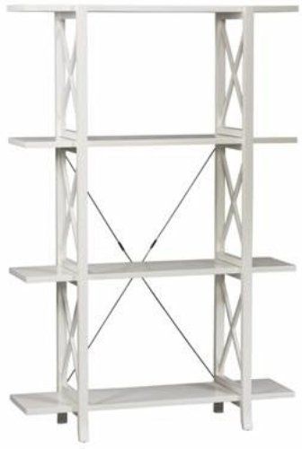 Linon 73635C118-01-KD-U Warwick Double Bookcase, Stark White Finish, Chinese Local Wood and Painted MDF, Some Assembly Required, Four shelves (inluding the top) provide ample storage and perfectly balance style and function, UPC 753793806587 (73635C11801KDU 73635C118-01-KDU 73635C11801-KD-U 73635C118-01KDU 73635C118)