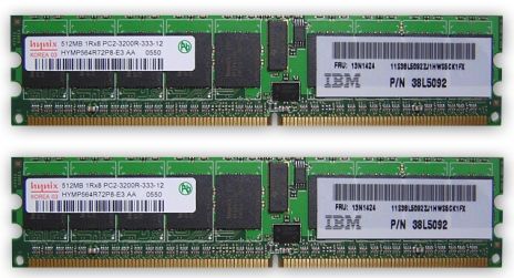 IBM 73P3522 Memory 1 GB 2 x 512 MB DIMM 240-pin DDR II 400 MHz / PC2-3200 registered ECC (73P-3522 73P 3522)