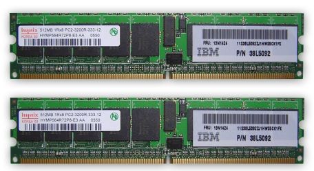 IBM 73P3523 Memory 512 MB 2 x 256 MB DIMM 240-pin DDR II 400 MHz / PC2-3200 1.8 V ECC (73P-3523 73P 3523)