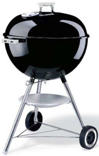 Weber 741001 The One-Touch Silver 22.5-Inch Charcoal Grill, Black, Heavy-duty plated steel cooking grate, 22.5 inch diameter cooking area, Weber cookbook, Aluminized steel One-Touch cleaning system, No-rust aluminum vent and ash catcher, Porcelain-enameled bowl and lid, UPC 077924025303 (741-001 741 001)