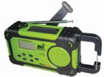 SolaDyne 7415 Emergency Alert Radio & Flashlight; 3.7V DC, 600 mAh rechargeable lithium ion battery; 3 LEDs, each 10000 hrs, 20000 MCD; 5V DC, 500 mA DC Input (not included); Replaceable batteries (optional) 3 x AAA alkaline batteries; 5V +/- 0.25V DC Output; 18 oz. (510g) Weight; 7.875" L x 2.875" W x 3.5" H (20 x 7.3 x 8.9 cm) Dimensions; UPC 769372074155 (AERVOE7415 7415 7415) 