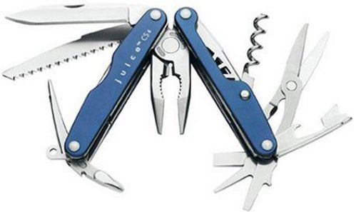 Leatherman 74204003K Multi Tool Juice cs4, Stainless steel with anodized aluminum scales, Glacier (blue); Needlenose Pliers; Straight Knife; Wire Cutters; Hard-Wire Cutters; Extra-Small Screwdriver; Small Screwdriver; Med/Lrg Screwdriver; Phillips Screwdriver; Lanyard Attachment, UPC 037447151484 (74204003K 742-04003K 74204003 CS-4 C-S4)