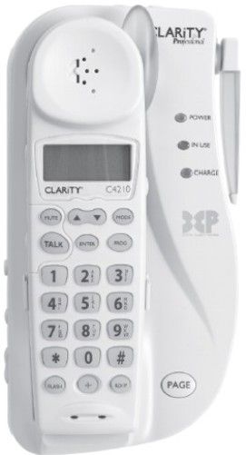 Clarity 74210.000 Model C4210 Amplified Cordless Telephone with Digital Clarity Power, Amplifies incoming sounds up to 50 dB (maximum of 118 dB SPL), Three (3) tone settings to customize your listening experience, 2.4 GHz technology for more freedom of movement, Bright visual ringer in handset and base, UPC 017229120327 (74210000 74210-000 74210 C-4210 C42-10)