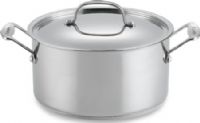 Cuisinart 744-24 Stockpot 6 Qt. with Cover, Stainless steel cooking surface does not discolor, react with food or alter flavors, Mirror finish, Classic looks, professional performance, Aluminum encapsulated base heats quickly and spreads heat evenly, Cool Grip Handle, Drip-Free Pouring, Flavor Lock Lid, Dishwasher Safe (74424 744 24 74-424 74 424) 