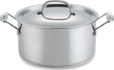 Cuisinart 744-24 Stockpot 6 Qt. with Cover, Stainless steel cooking surface does not discolor, react with food or alter flavors, Mirror finish, Classic looks, professional performance, Aluminum encapsulated base heats quickly and spreads heat evenly, Cool Grip Handle, Drip-Free Pouring, Flavor Lock Lid, Dishwasher Safe (74424 744 24 74-424 74 424)