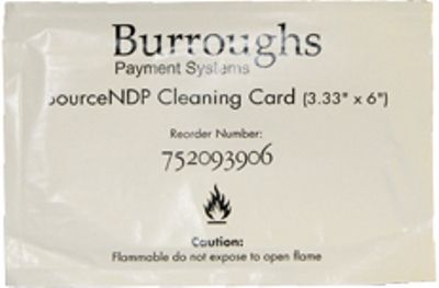Burroughs 752093906 Cleaning Cards (10-Pack) For use with Burroughs NDP250, NDP300, NDP500, NDP600, NDP850, NDP1150, NDP1600, NDP1825, NDP2000 Unisys e-@ction Network Document Processors (752-093906 7520-93906 75209-3906 752093-906)