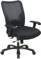 Office Star 75-37A773 Space Collection Big and Tall Double Air Grid Back & Mesh Seat Ergonomic Chair with Lumbar Support, Thick padded mesh seat, Double air grid back with built-in adjustable lumber support, Mid pivot knee tilt control, Pneumatic seat height adjustment, Adjustable tilt tension, 400 lb capacity Big and tall chair (75 37A773 7537A773) 