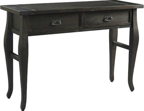 Linon 76058KRUS-01-KD-U Tahoe Console Table, Plank style table top, Two drawers for extra storage, Old world hardware, Spacious top holds your beverages, magazines, and other objects, Deep, rich dark tobacco finish, 44.02