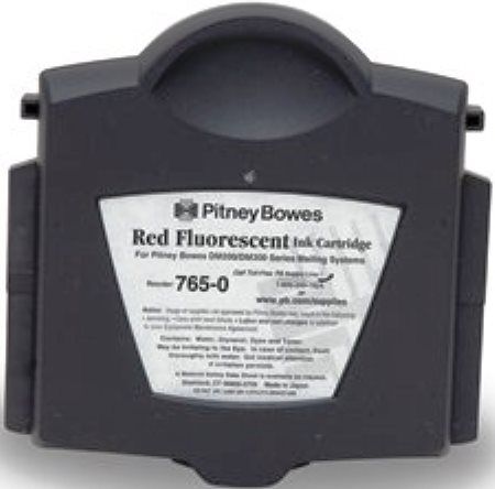 Pitney Bowes 765-0 Fluorescent Red Ink Cartridge For use with DM200, DM300 and DM400 Postage Meters; Yields up to 7000 impressions, New Genuine Original OEM Pitney Bowes Brand (7650 765 0 76-50)