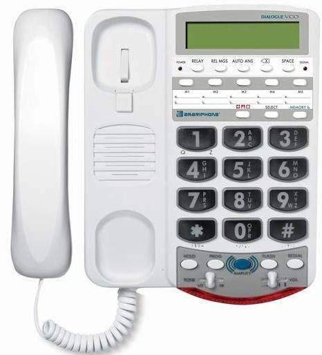Ameriphone 76566 model VCO Phone DIALOGUE series Amplified Corded Voice Carry Over Phone, Volume control 30 dB ( VCO PHONE VCOPHONE 76566 Clarity CLA-76566)