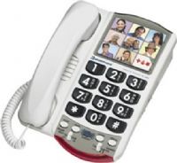 Clarity 76593.000 Model P300 Amplified Photo Corded Phone, White, Clarity Power technology, Amplifies incoming sound up to 18 decibels, Nine programmable photo memory buttons, Adjustable incoming volume control, Bright visual ring indicator, Extra loud ringer (75+ dB), Large, easy-to-use dial pad, Hearing aid compatible, UPC 759599765936 (76593000 76593-000 76593 P-300 P 300) 