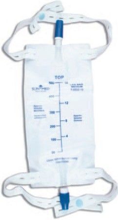 SunMed 7-6600-19 Urinary Drainage Medium 500ml (19oz.) Leg Bag (48 Pack), Anti-reflux valve & twist outlet, Two elastic leg straps are pre installed on the bag, Two buttons provided to secure straps, Sterile & Latex free (7660019 76600-19 7-660019)