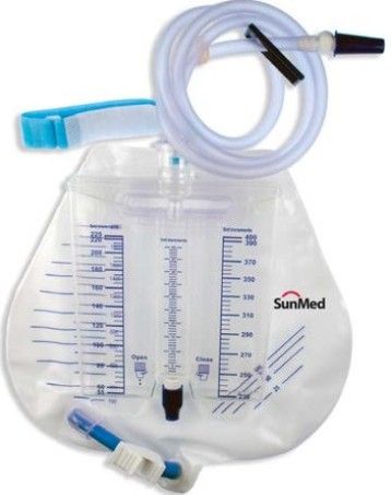 SunMed 7-6611-00 Metered Bedside 2000ml (64oz.) Urinary Drainage Bag (20 Pack), Double Hook Hanger bed, Velcro strapping for safety, Drip Chamber with antireflux valve, Vented Bag, Sampling port & needles access, 40 clear inlet PVC tubing, T-tap outlet device, Sterile & latex free (7661100 76611-00 7-661100)