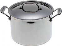 Cuisinart 766-24 Classic Stockpot, Stainless-steel exteriors surround an aluminum core, delivering even heat distribution, Pot's tapered edges provide drip-free pouring, Stainless-steel handles stay cool on the stovetop, Oven-safe to 550 degrees F (766-24 766 24 76624) 