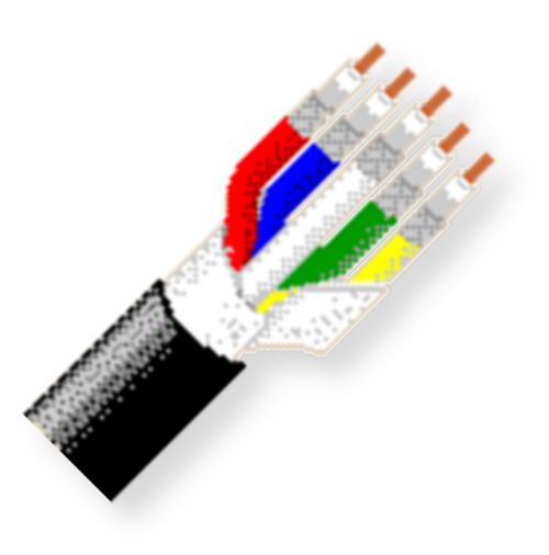 Belden 7713A B591000 10-Coax VideoFLEX Digital Snake Cable; Black or Matte; Riser Cable; CMR UL Specification Compliant; 10 RG6 18-AWG Coax; Solid bare copper conductors; Foam HDPE core; Duofoil 95 Percent tinned copper braid; PVC jacket; UPC 612825357223 (BTX 7713AB591000 7713A-B591000 7713A B591000)