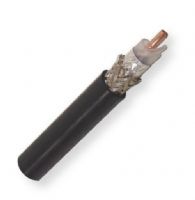 Belden 7733A 010500, Model 7733A, RG-8/U type, 10 AWG, Low Loss Coax Cable; Black; 10 AWG solid 0.108-Inch bare copper conductor; Plenum-Rated; Foam FEP insulation; Duofoil Tape and Tinned copper braid shielded; Fluorocopolymer jacket; UPC 612825357971 (BTX 7733A010500 7733A 010500 7733A-010500) 