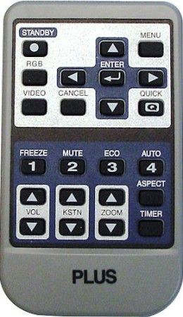 Plus 773-70-2000 Remote Control For use with V3-131 and U5-SVGA Series Projectors (773702000 77370-2000 773-702000)