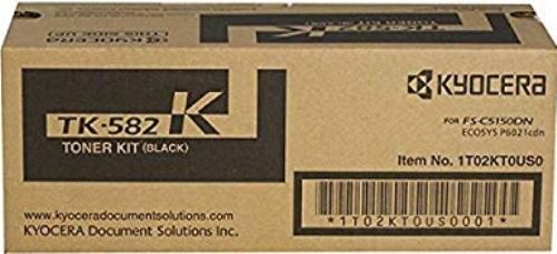 Kyocera 1T02KT0US0 model TK-582K Toner Cartridge, Laser Print Technology, Black Print Color, 3500 Pages Typical Print Yield, For use with Kyocera Mita FSC5150DN Printer, UPC 778890359767 (1T02KT0US0 1T02-KT0US0 1T02 KT0US0 TK582K TK-582K TK 582K)